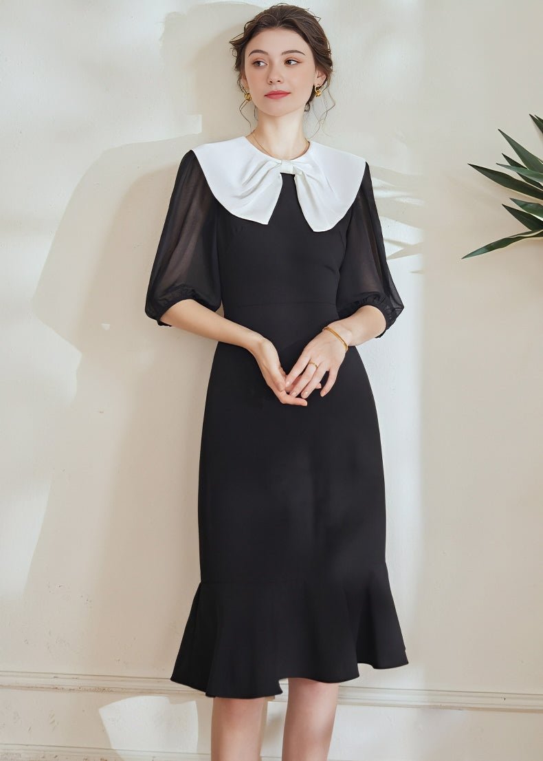 3/4 SLEEVE FISHTAIL DRESS - ANLEM