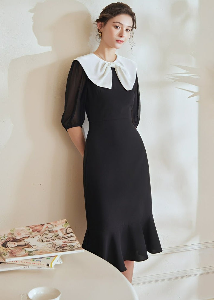 3/4 SLEEVE FISHTAIL DRESS - ANLEM