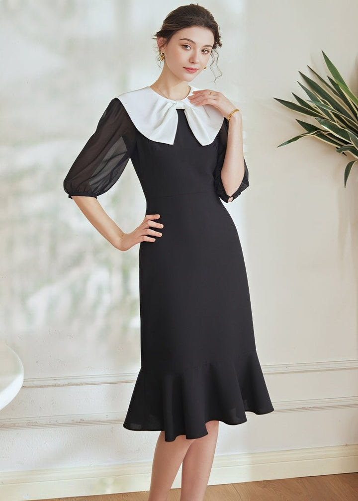 3/4 SLEEVE FISHTAIL DRESS - ANLEM