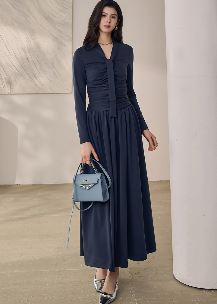 RUCHE-EMBELLISHED TOPS & MAXI SKIRT