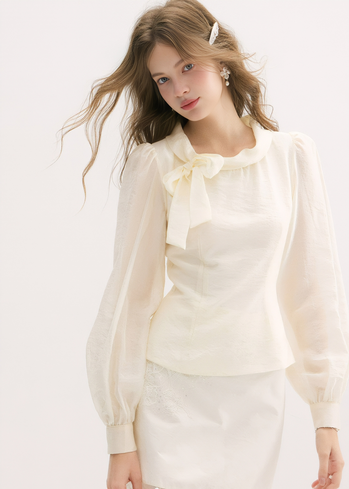 ORGANZA BOW TIE BLOUSE
