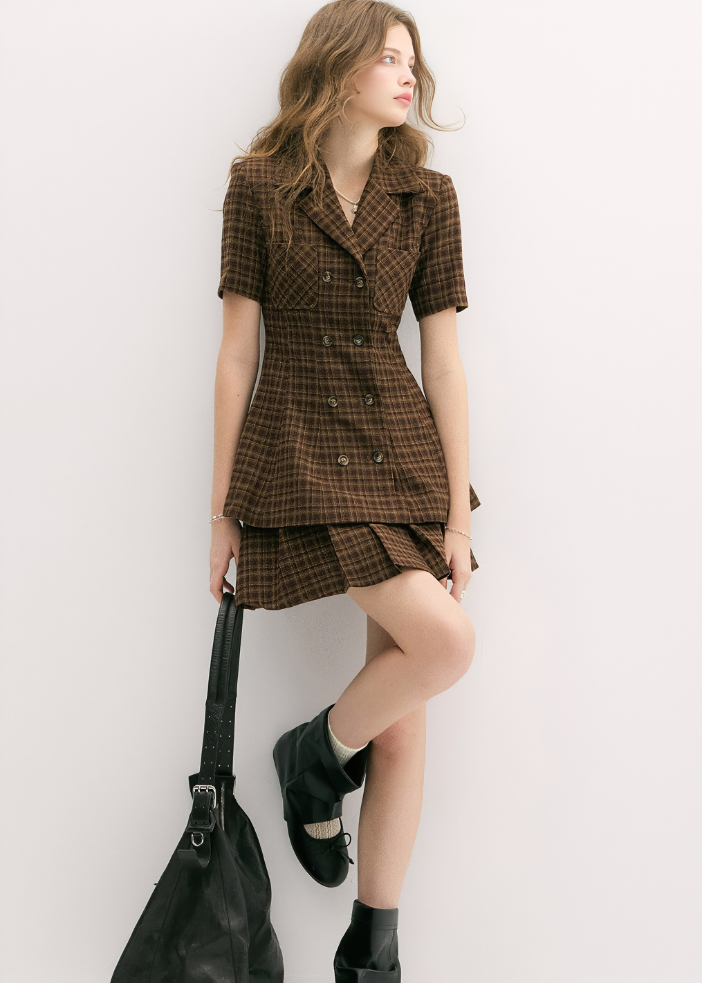 VINTAGE PLAID JACKET & SKIRT
