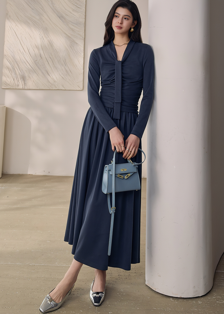 RUCHE-EMBELLISHED TOPS & MAXI SKIRT