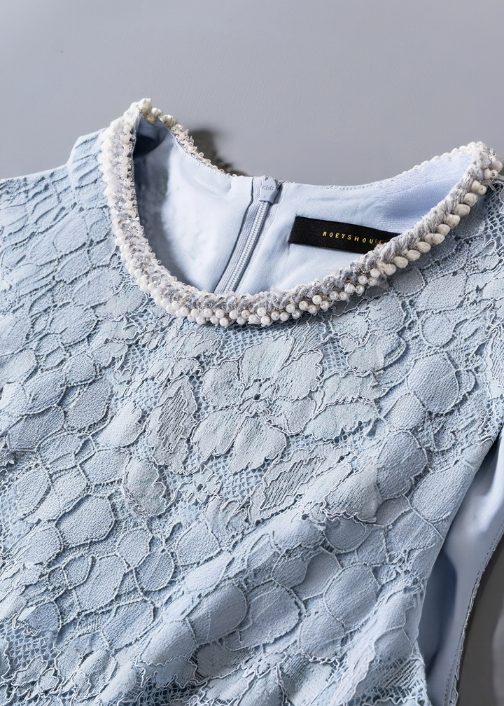 PEARL EMBELLISHED LACE DRESS