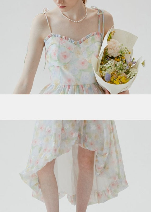 Floral suspender bud dress