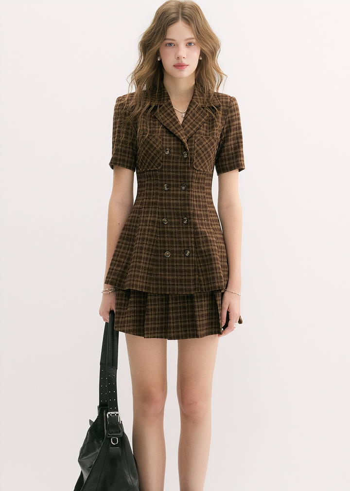 VINTAGE PLAID JACKET & SKIRT