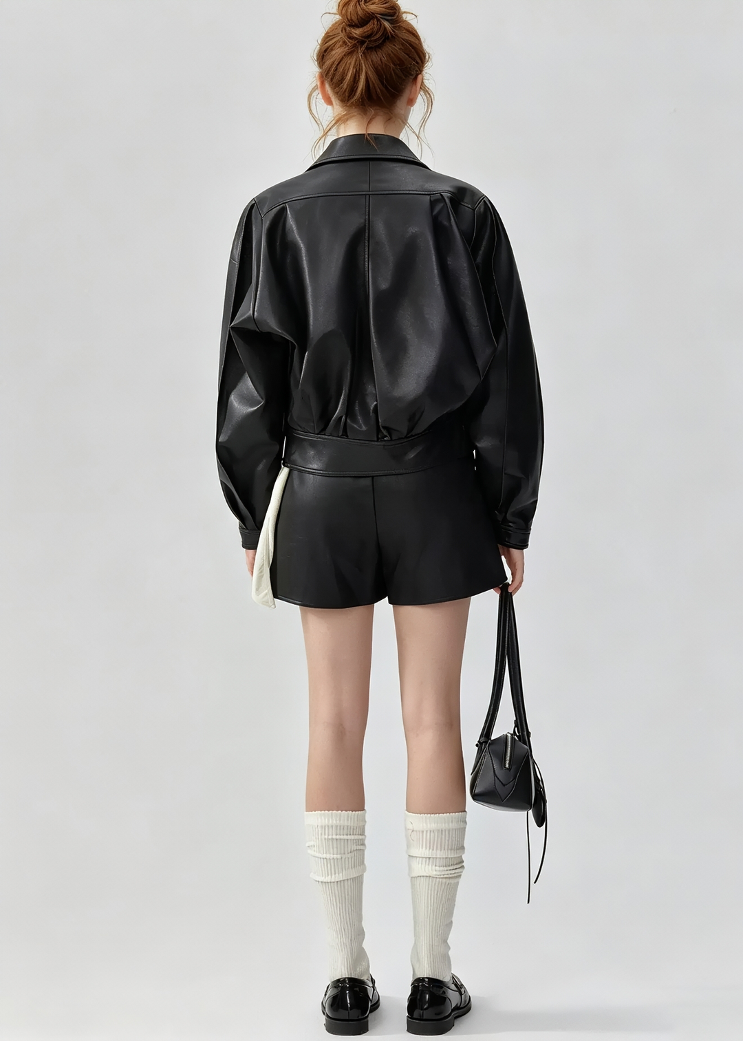 LEATHERETTE PUFF SLEEVE JACKET