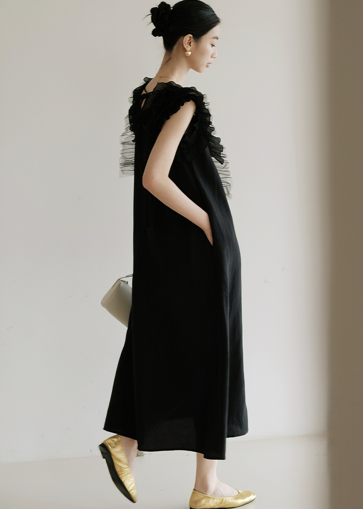 OPEN BACK TIE-DETAIL DRESS