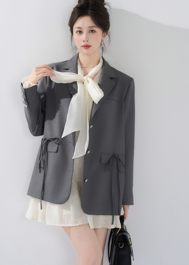 DRAWSTRING FLAP BLAZER