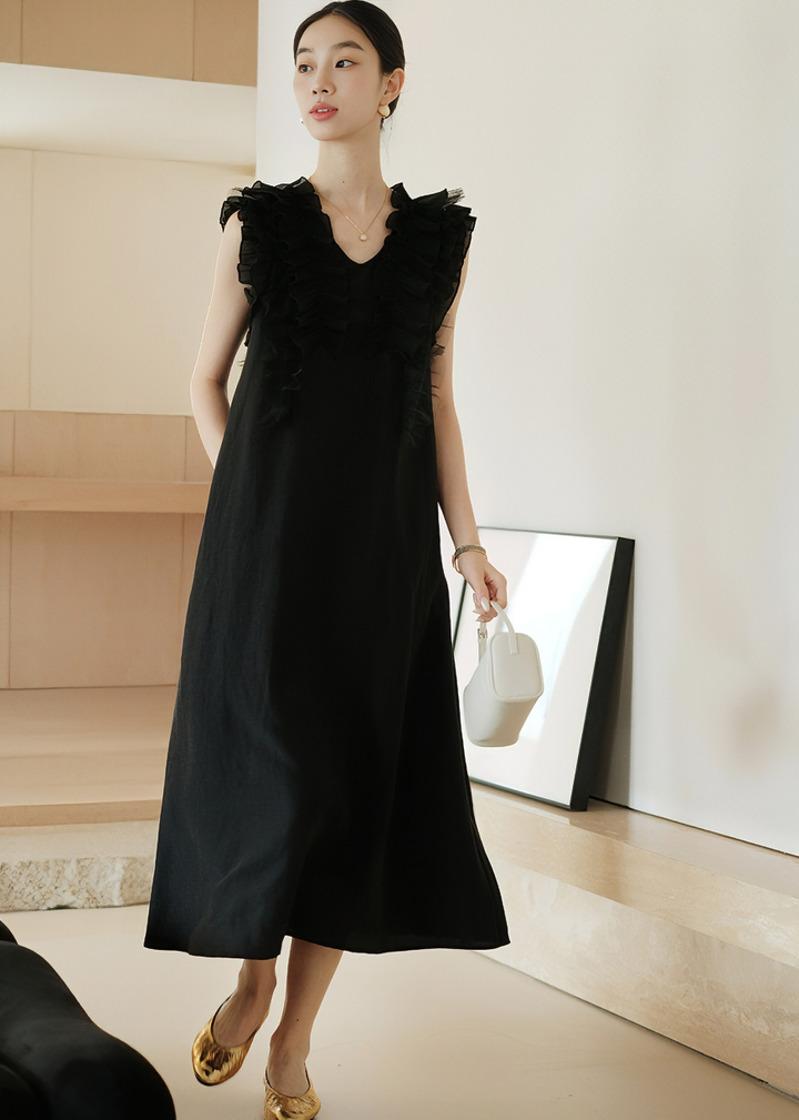 OPEN BACK TIE-DETAIL DRESS