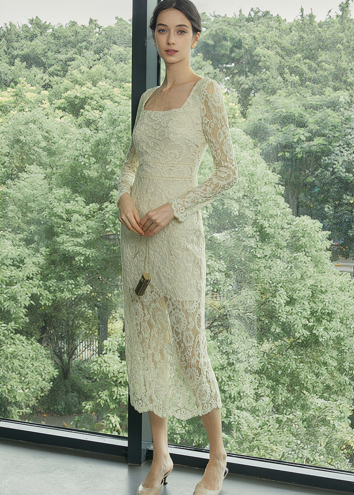 JADE LACE MIDI DRESS