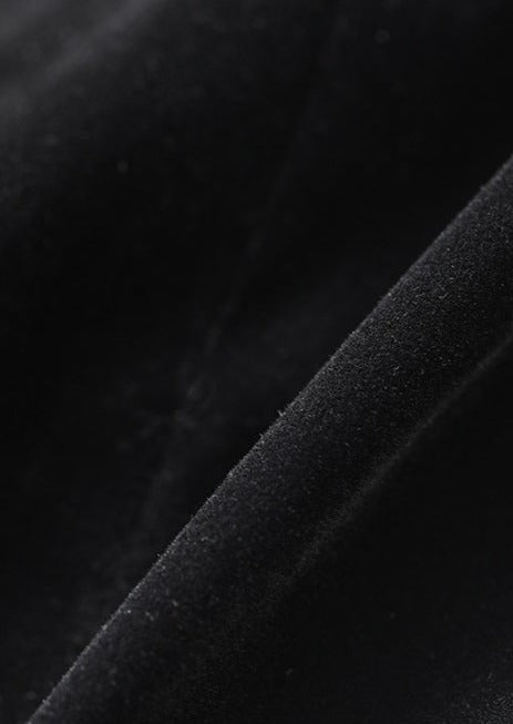 BLACK VELVET SQUARE NECK DRESS
