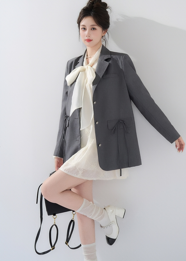 DRAWSTRING FLAP BLAZER