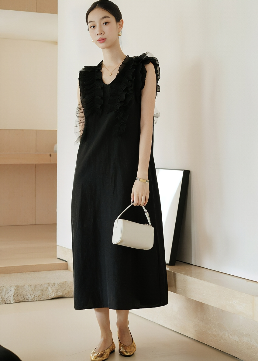 OPEN BACK TIE-DETAIL DRESS