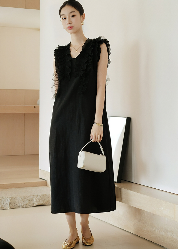 OPEN BACK TIE-DETAIL DRESS