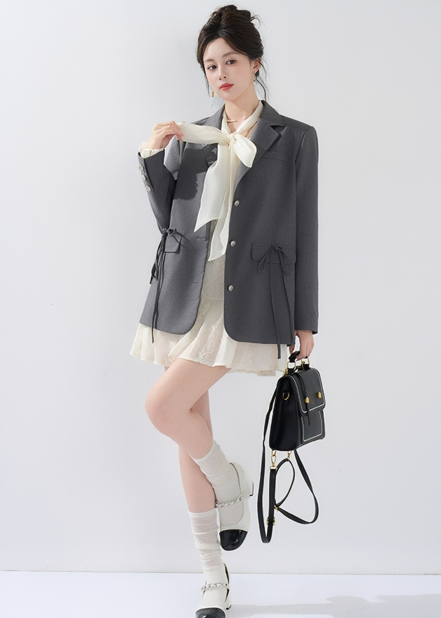 DRAWSTRING FLAP BLAZER