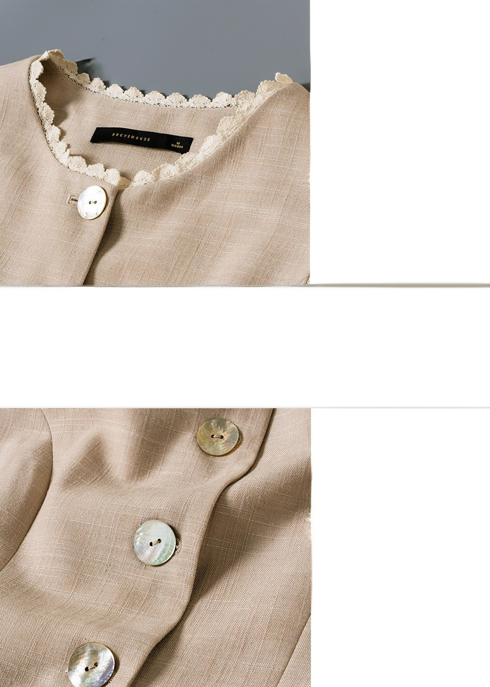 SCALLOPED LINEN TOPS&PANTS