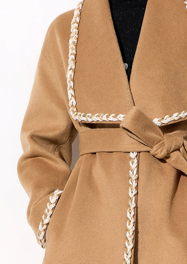 Big Collar Open Front Coat