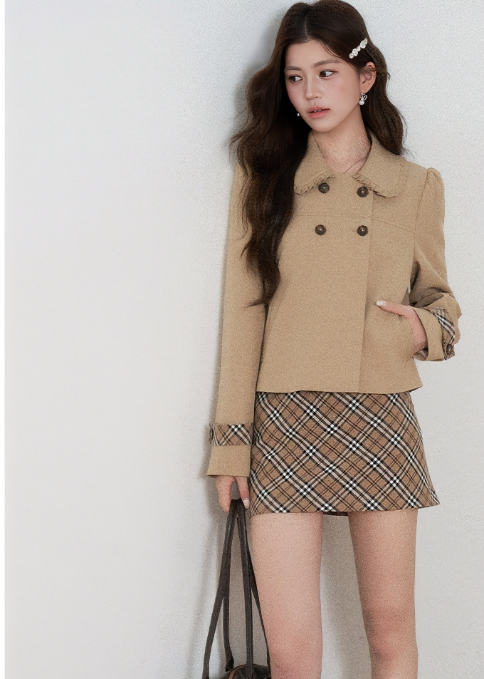 RUFFLE EMBROIDERED COLLAR JACKET