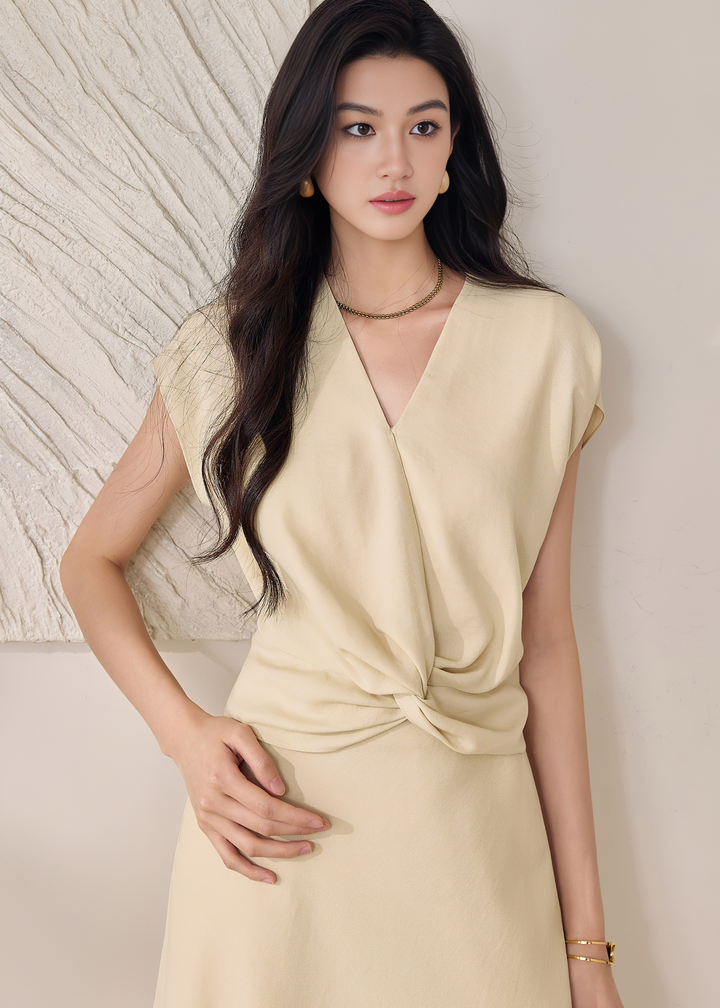 TWISTED WAIST TOP & FLARE SKIRT