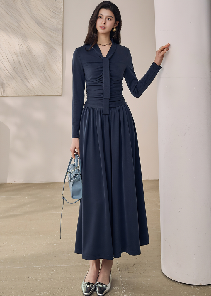 RUCHE-EMBELLISHED TOPS & MAXI SKIRT