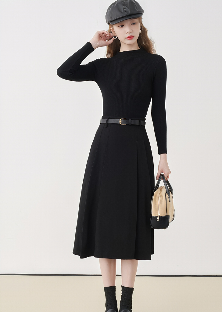 Layered Belt Skirt