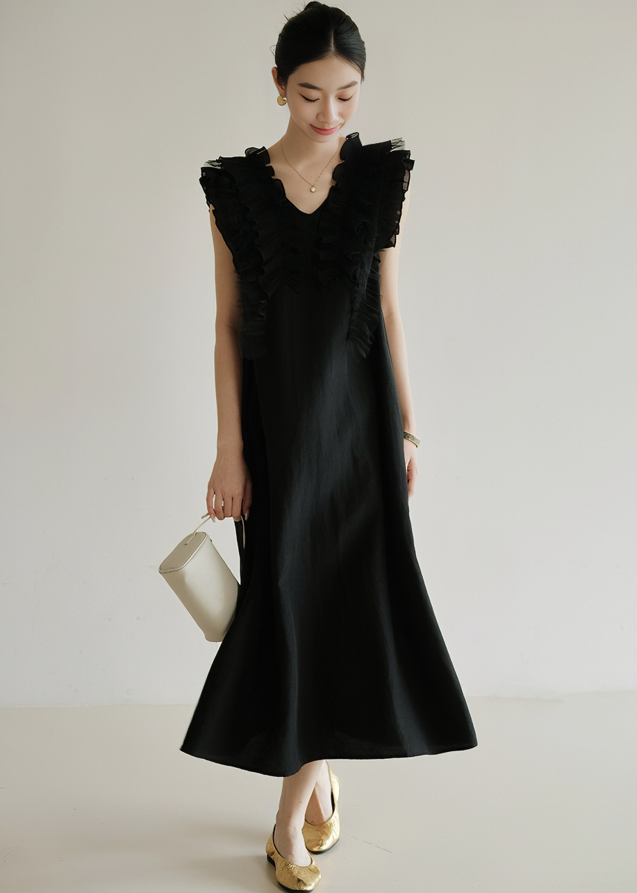 OPEN BACK TIE-DETAIL DRESS