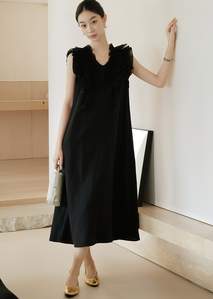 OPEN BACK TIE-DETAIL DRESS