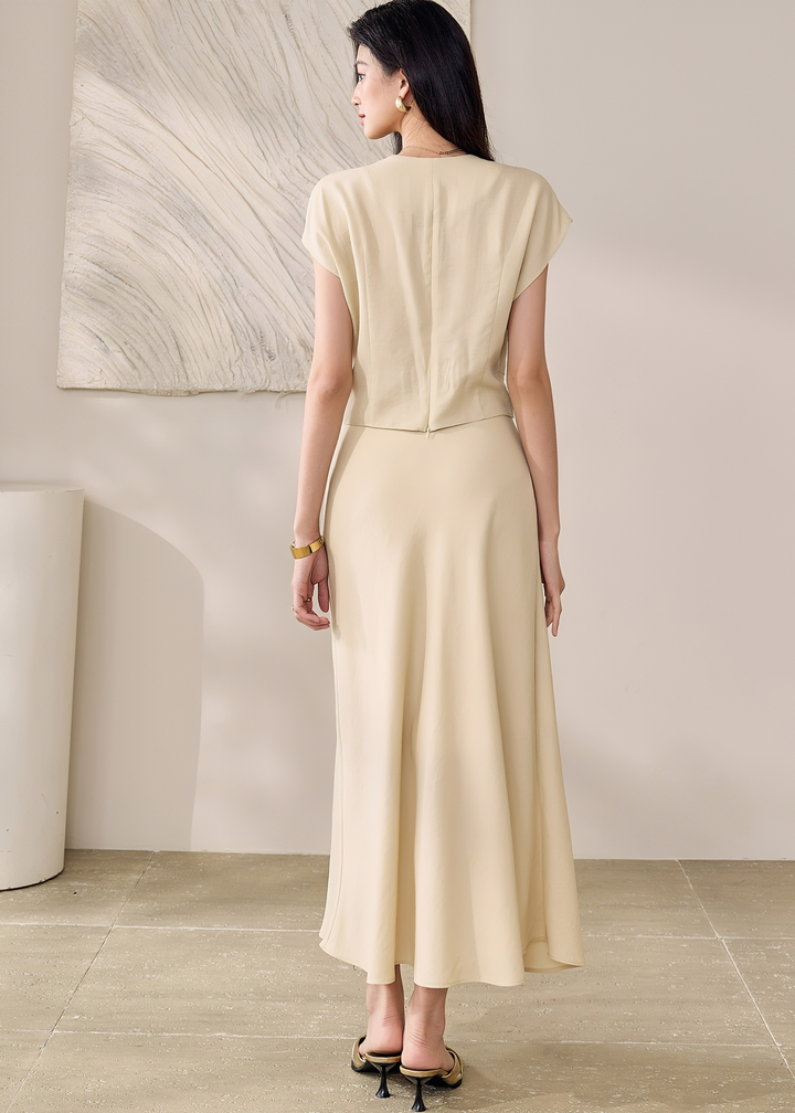 TWISTED WAIST TOP & FLARE SKIRT
