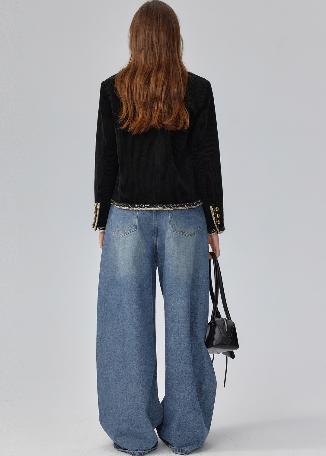 BRAIDED TRIM CORDUROY JACKET