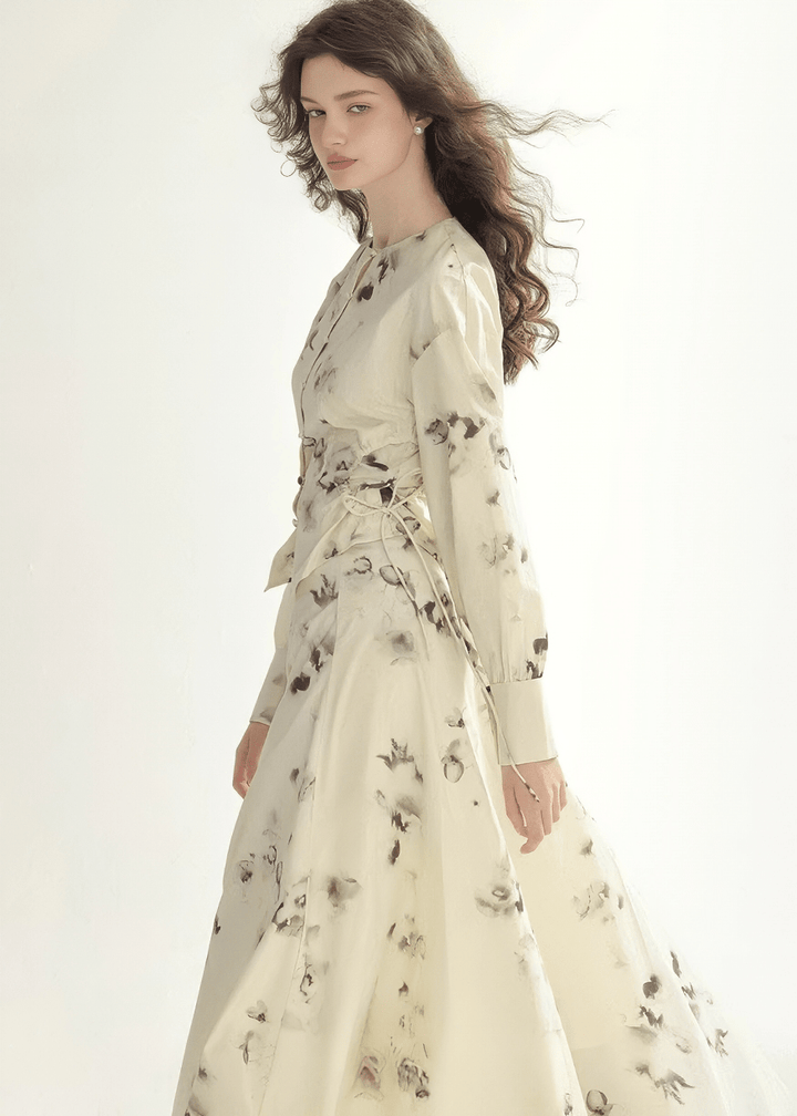 ABSTRACT BLOOM BUTTON - UP TOP & SKIRT - ANLEM