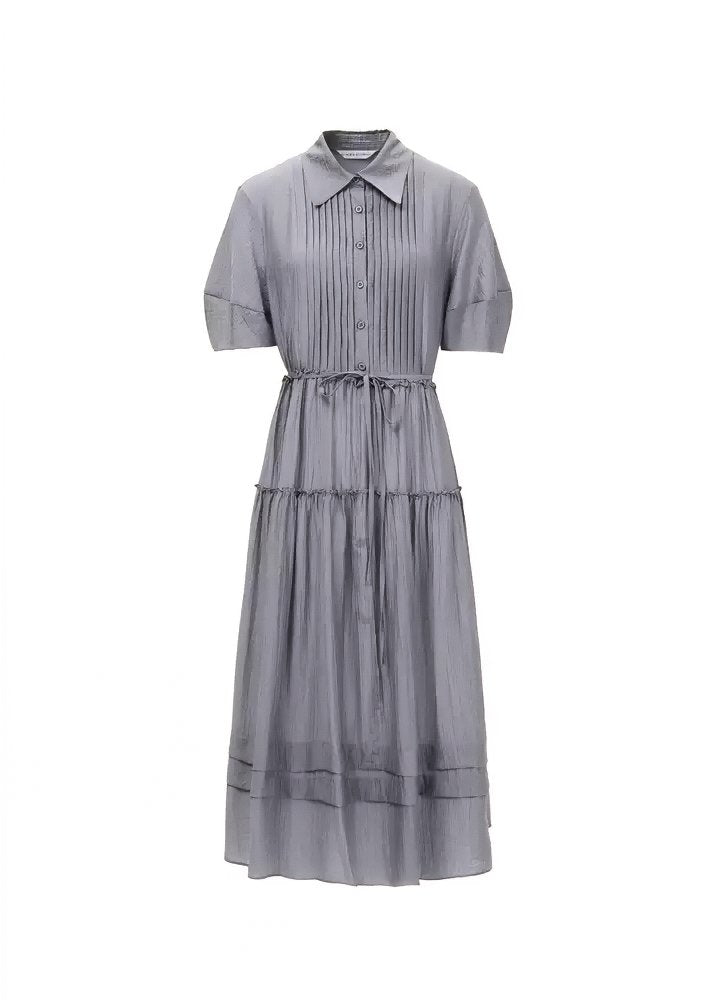 ACCORDION PLEAT SHIRT DRESS - ANLEM