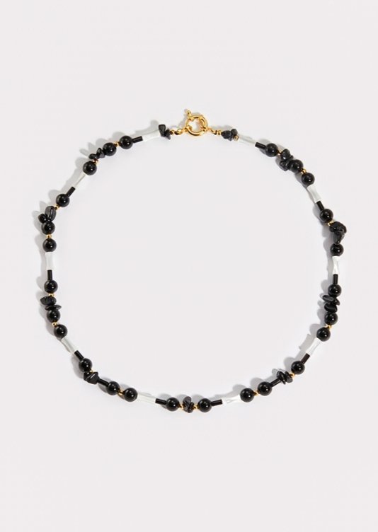 AGATE STONE BEAD NECKLACE - ANLEM
