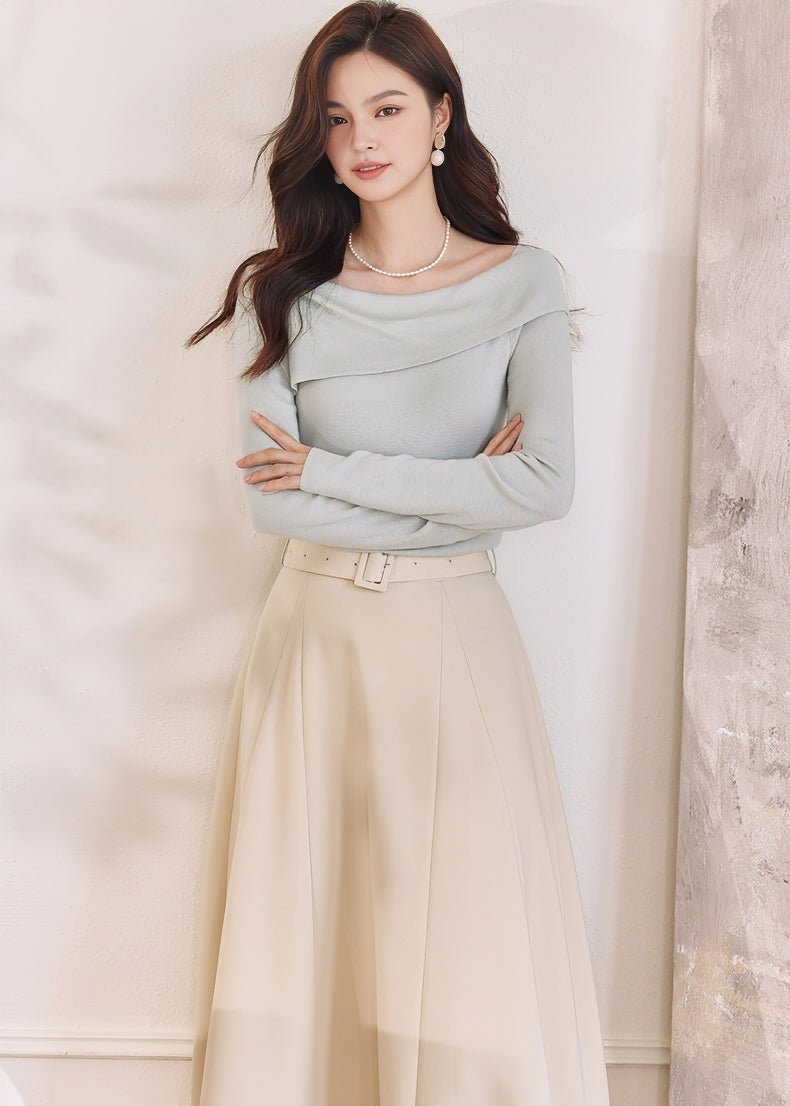 ASYMMETRIC OFF - SHOULDER SWEATER - ANLEM