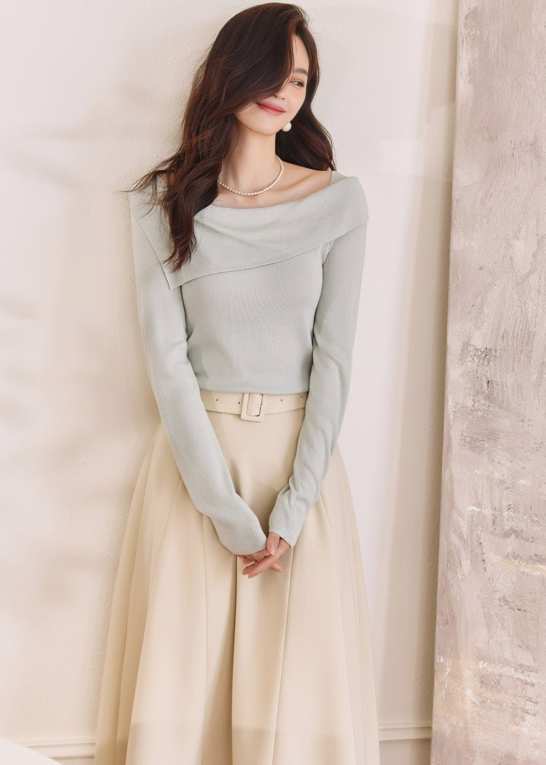 ASYMMETRIC OFF - SHOULDER SWEATER - ANLEM