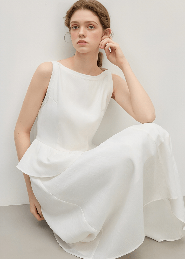 ASYMMETRIC PEPLUM DRESS - ANLEM