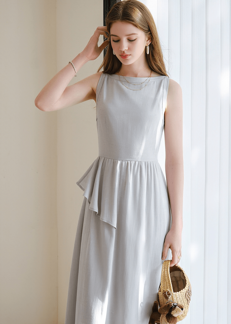 ASYMMETRIC PEPLUM DRESS - ANLEM