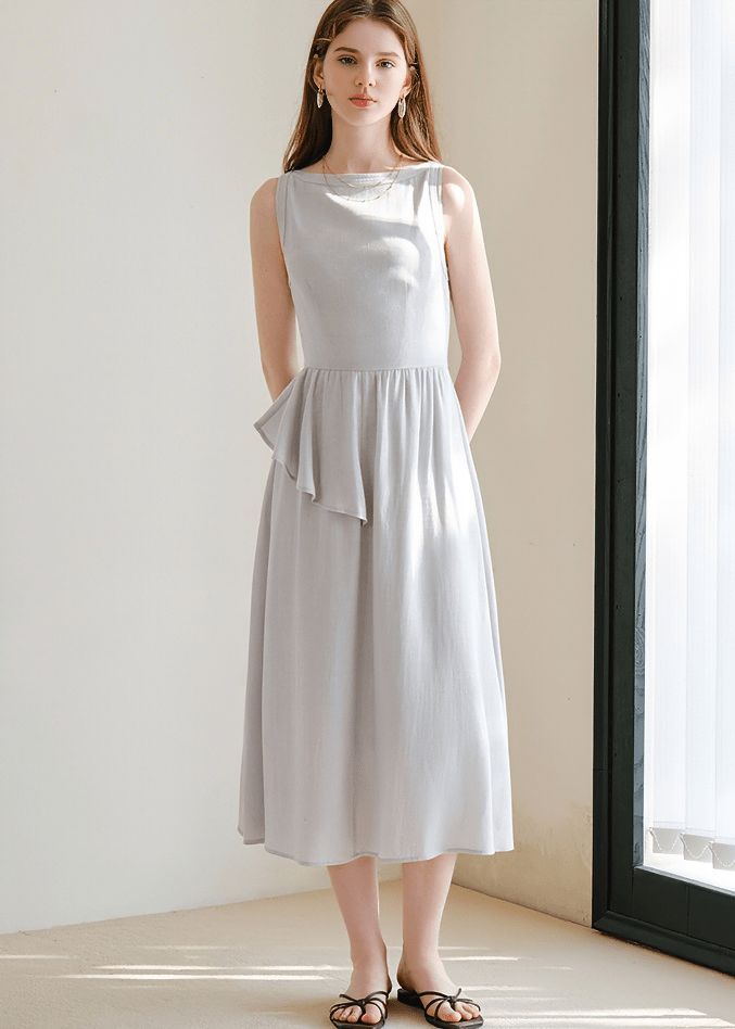 ASYMMETRIC PEPLUM DRESS - ANLEM