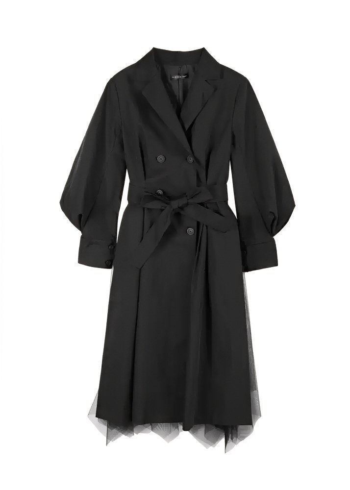 BALLOON SLEEVE LONG TRENCH COAT - ANLEM