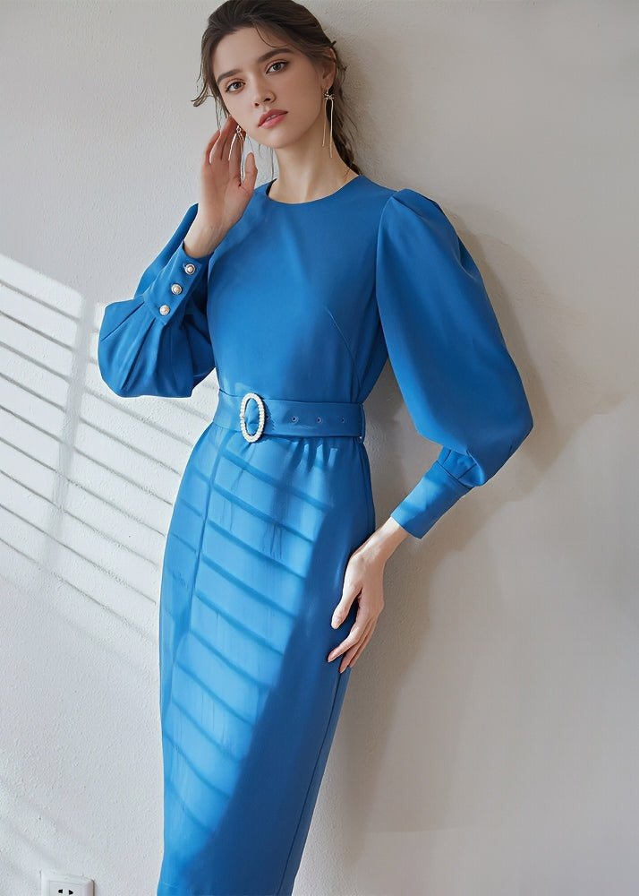 BALLOON SLEEVE TIGHT DRESS - ANLEM