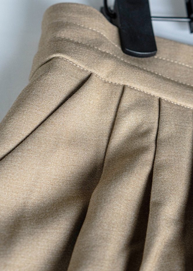 BEIGE PLEATED MIDI SKIRT - ANLEM