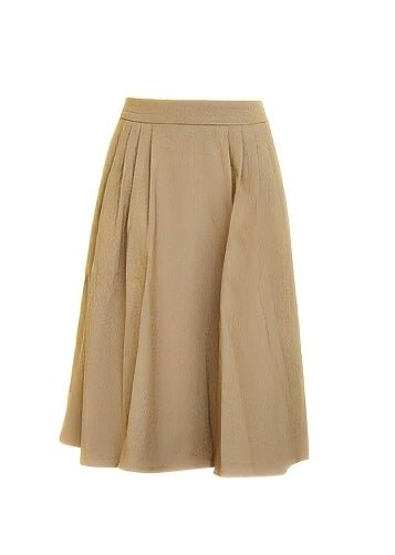 BEIGE PLEATED MIDI SKIRT - ANLEM