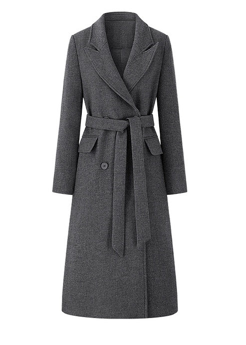 BELTED LONG SLEEVED COAT - ANLEM