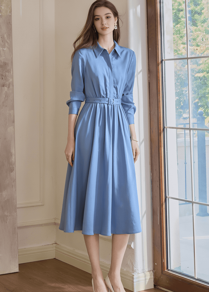 BELTED SHIRT DRESS - ANLEM