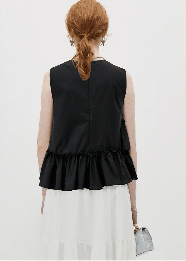 BIJOU EMBELLISHED RUFFLE TOP - ANLEM