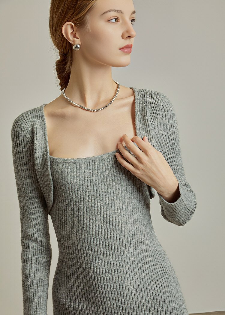 BOLERO STYLE KNIT DRESS - ANLEM