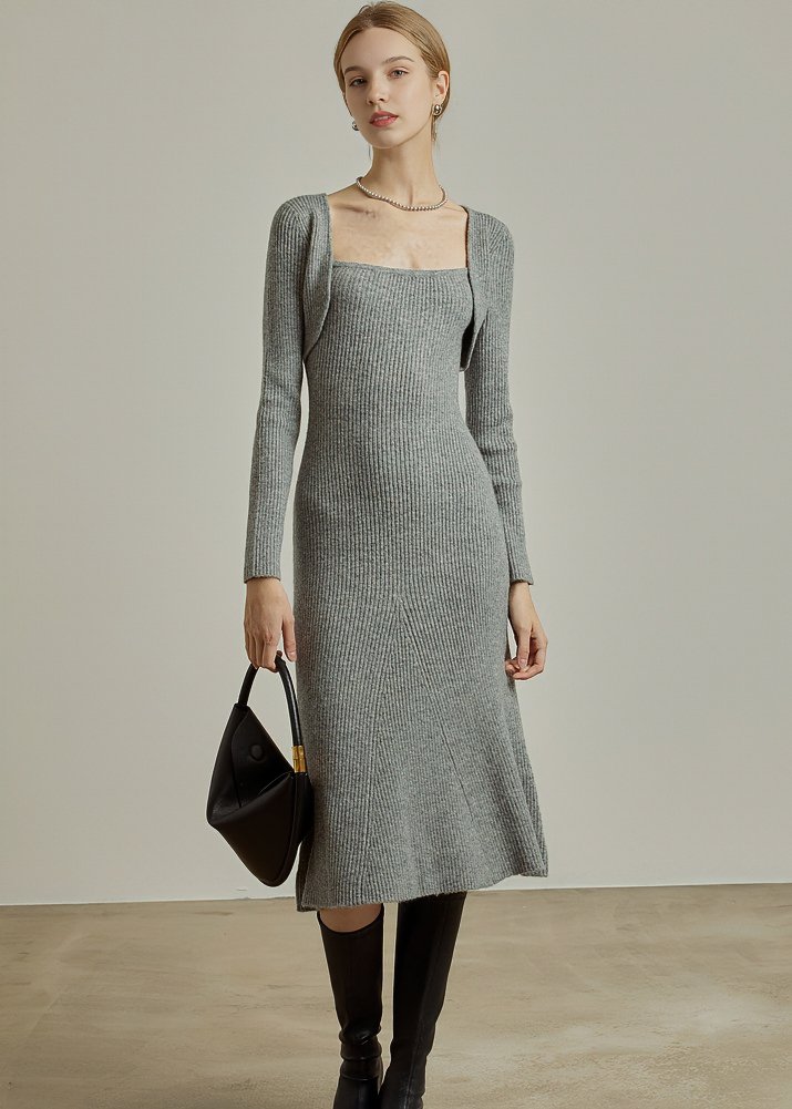 BOLERO STYLE KNIT DRESS - ANLEM