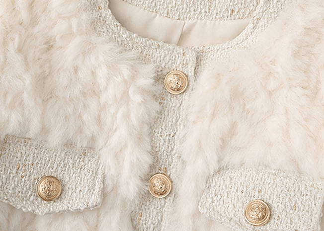 BOUCLÉ GOLD BUTTON JACKET - ANLEM