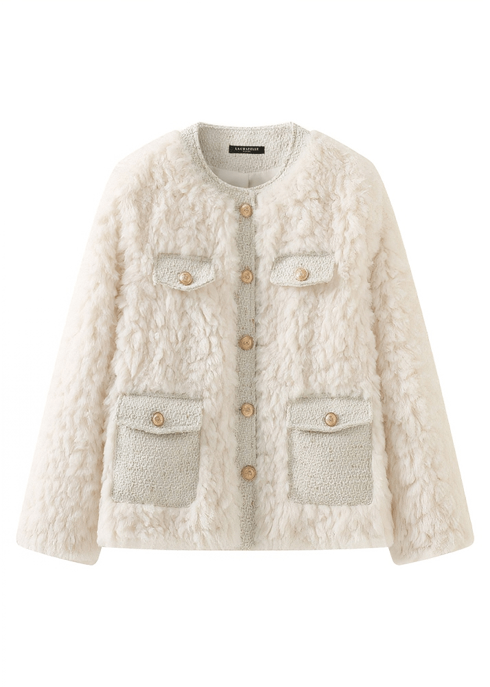 BOUCLÉ GOLD BUTTON JACKET - ANLEM