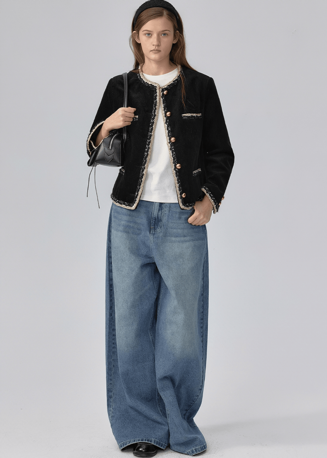 BRAIDED TRIM CORDUROY JACKET - ANLEM